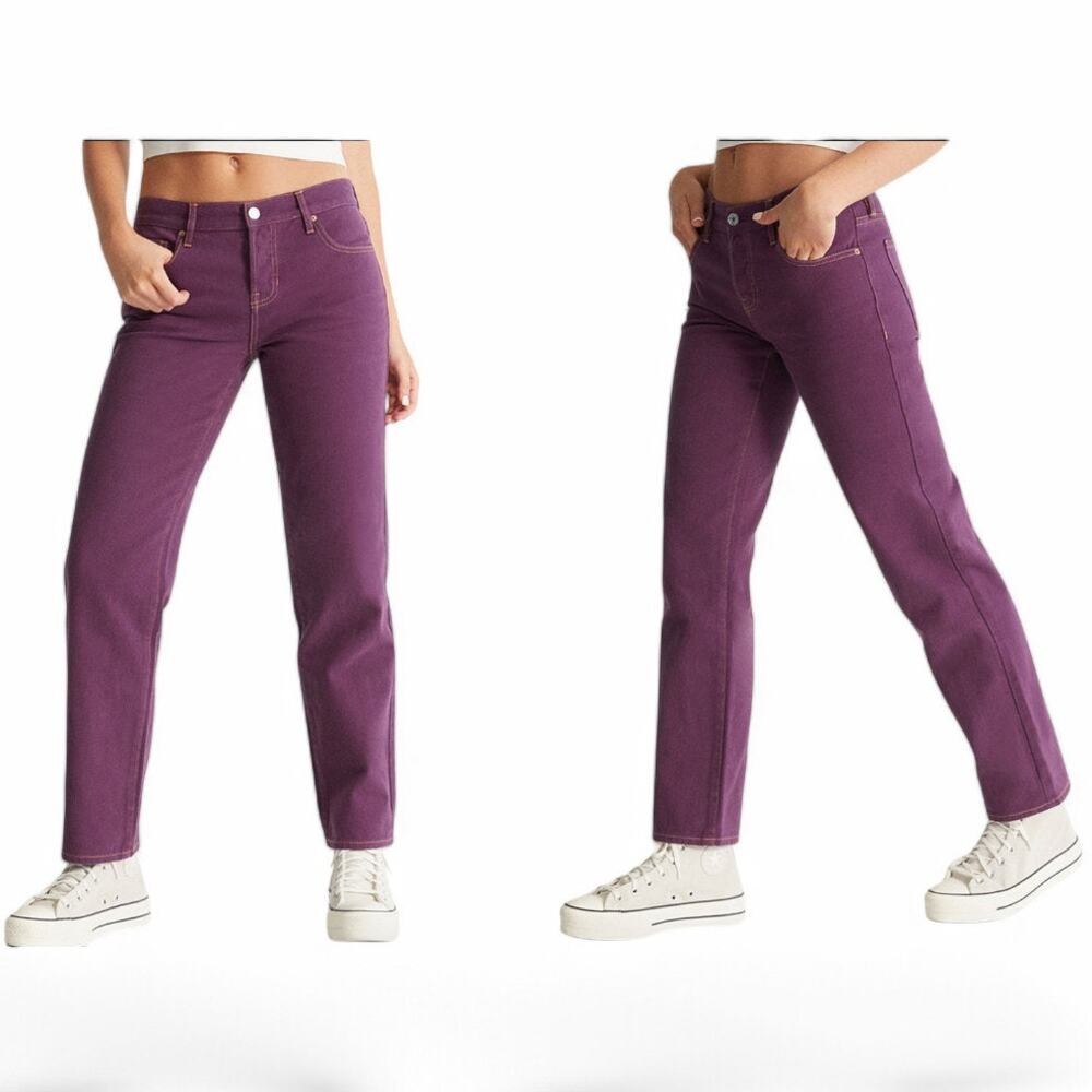 PACSUN Jeans Eco Violet Low Rise Button Fly Purple 100% Cotton - Size 25 - Picture 3 of 10